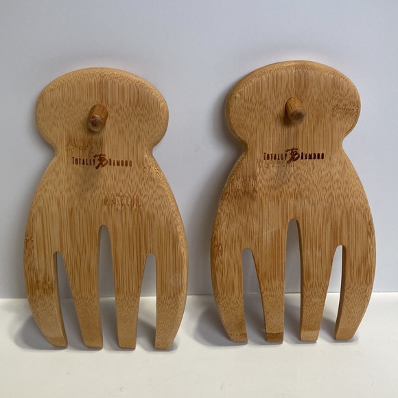 TOTALLY BAMBOO Salad or Pasta Server Hands Set of 2 - Picture 3 of 9